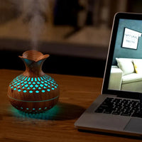 Wood Grain Humidifier 300ml, USB Aroma Diffuser, Atomizer, Household Humidifier, Moisturizing Instrument, Office Humidifier，gift