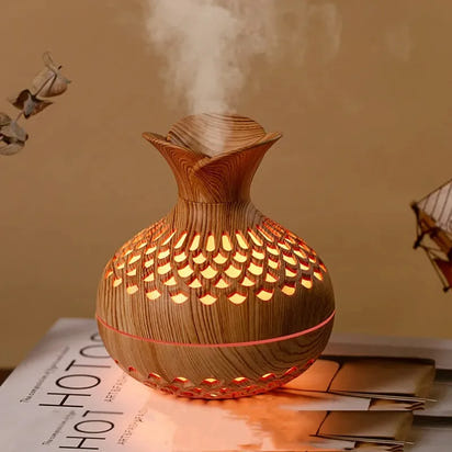 Wood Grain Humidifier 300ml, USB Aroma Diffuser, Atomizer, Household Humidifier, Moisturizing Instrument, Office Humidifier，gift